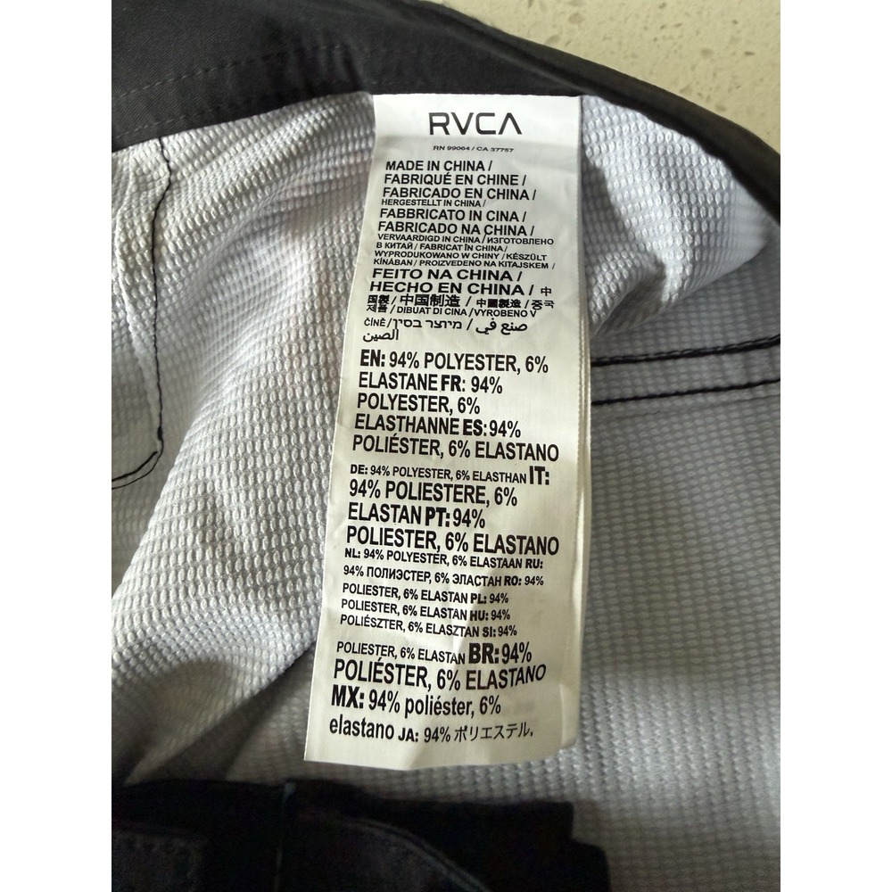 RVCA Trunk Stretch Boardshorts Black With Graphics‎ Size 32 4 Way Stretch - Picture 8 of 12